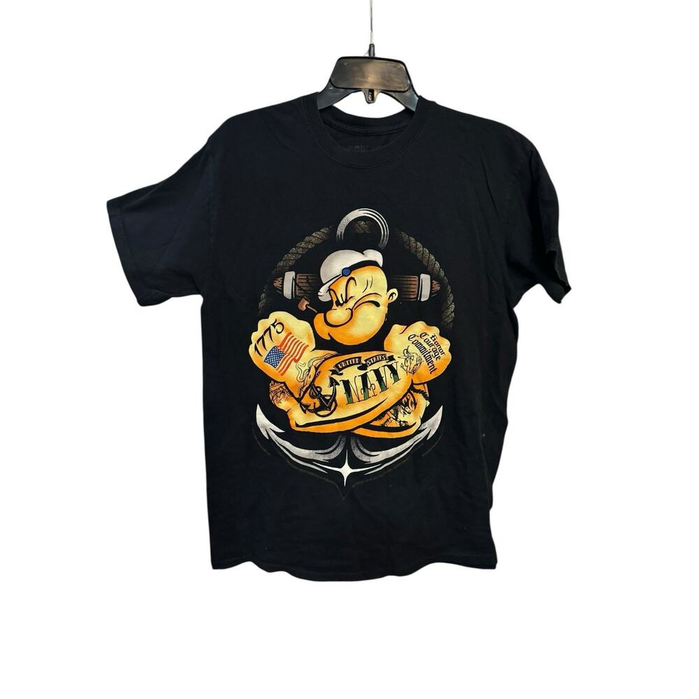Popeye The Sailor Man United States Navy Cartoon Graphic T Shirt Medium